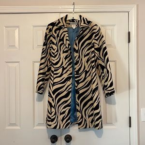 Vintage Sharon Young. heavy Zebra print & turquoise. 35" long . FITS LIKE SIZE 6